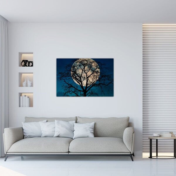 Tablou copacului cu lună plină (90x60 cm)