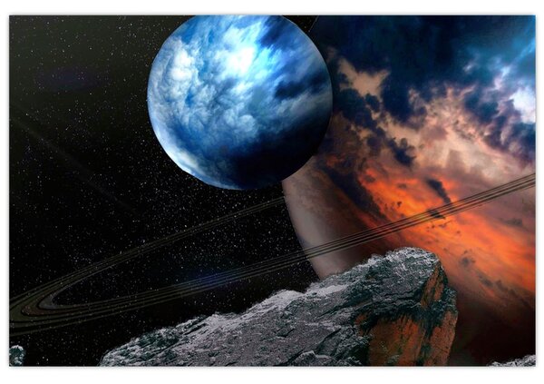 Tablou planetei în cosmos (90x60 cm)