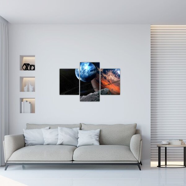 Tablou planetei în cosmos (90x60 cm)
