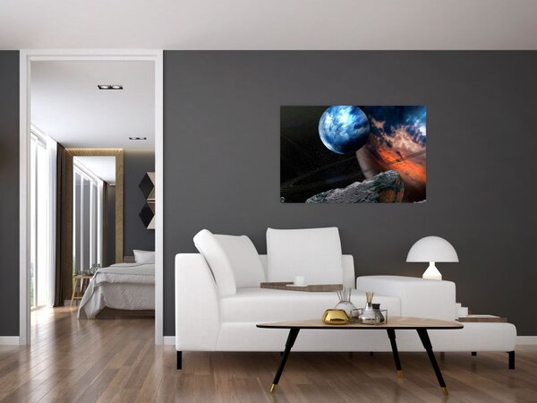 Tablou planetei în cosmos (90x60 cm)