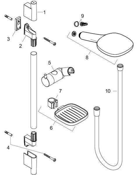 Set de dus cu bara 65 cm Hansgrohe, Raindance Select E, crom