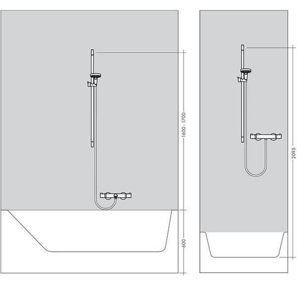 Set de dus cu bara 65 cm Hansgrohe, Raindance Select E, crom