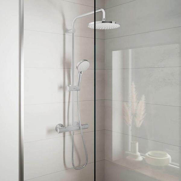 Coloana dus cu baterie si termostat Hansgrohe, Vernis Blend 200, crom