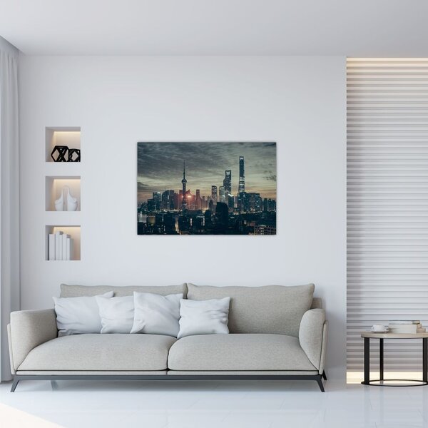 Tablou cu orașul în amurg (90x60 cm)