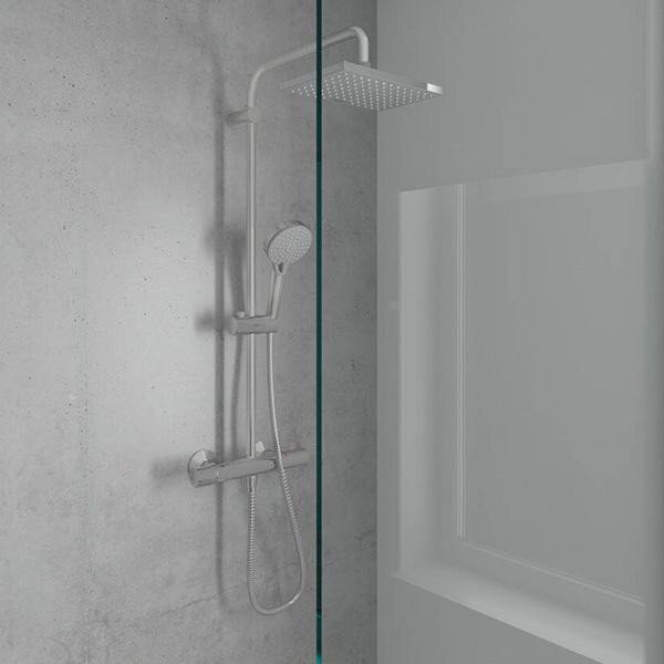 Coloana dus cu baterie si termostat Hansgrohe, Vernis Shape 230, crom