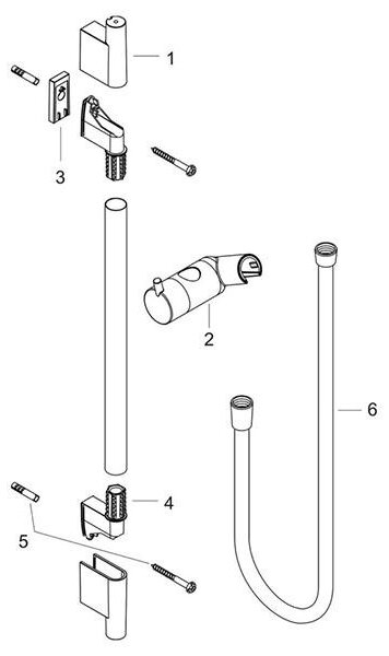 Bara de dus, Hansgrohe, Unica S Puro, cu furtun, 65 cm, bronz periat