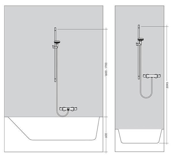 Bara de dus, Hansgrohe, Unica S Puro, cu furtun, 65 cm, bronz periat