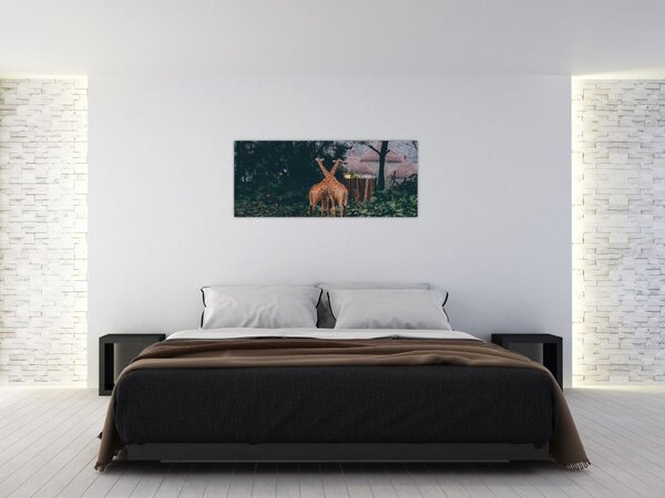 Tablou cu două girafe (120x50 cm)
