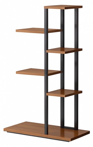 Suport pentru ghivece de flori si plante, raft modern, negru și maro inchis, JollyMag, SZ16CZ, 113x60x20cm