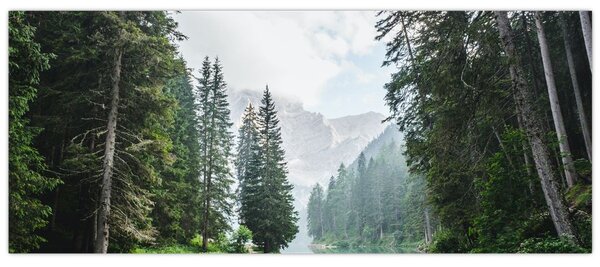 Tablou lacului în pădure (120x50 cm)
