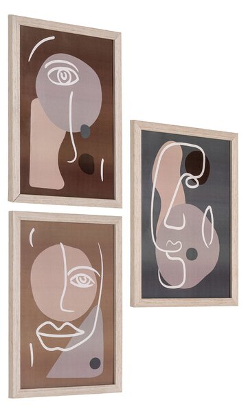 Set de 3 tablouri Mavandria 1 (natural). 1147466