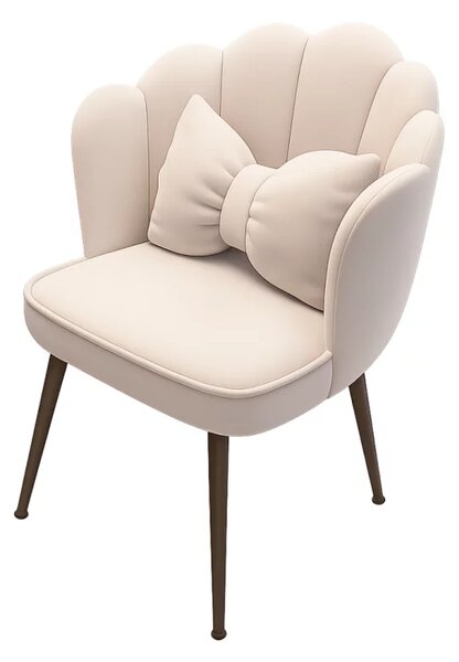 Scaun PEARL - elegant cu design curbat, tapițat cu material textil și picioare din fier