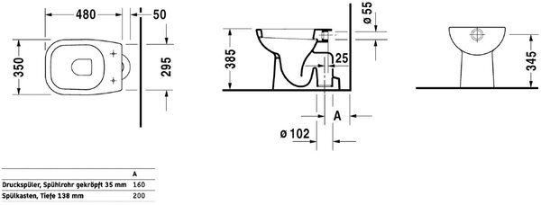 Duravit D-Code vas wc stativă alb 21100100002