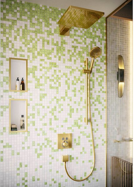 Baterie de dus, Hansgrohe, ShowerSelect, termostatata, cu 2 functii, auriu lucios