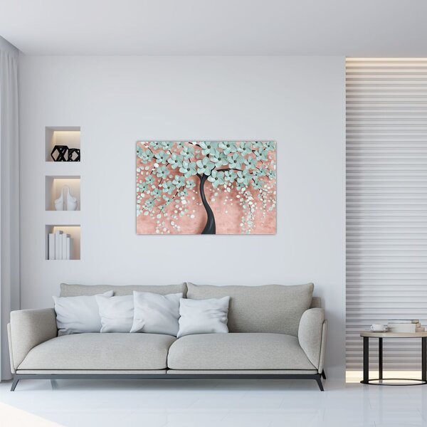 Tablou - Flori albastre în pastel (90x60 cm)