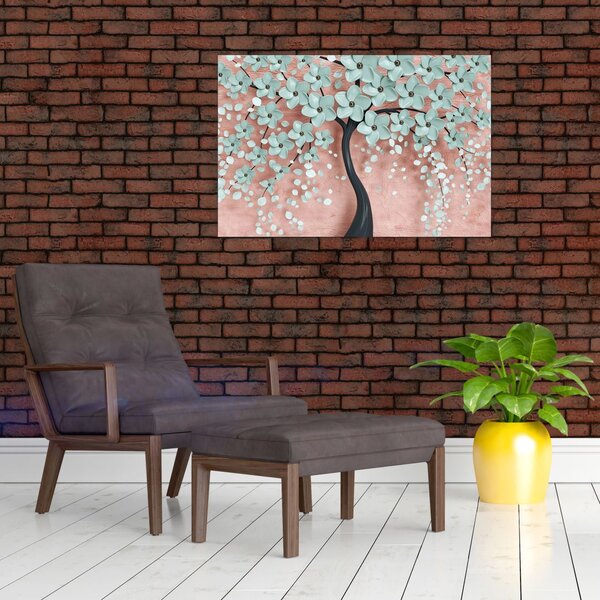 Tablou - Flori albastre în pastel (90x60 cm)
