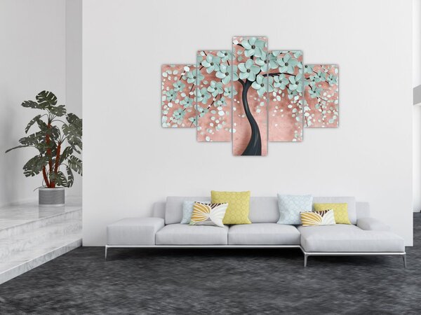 Tablou - Flori albastre în pastel (150x105 cm)
