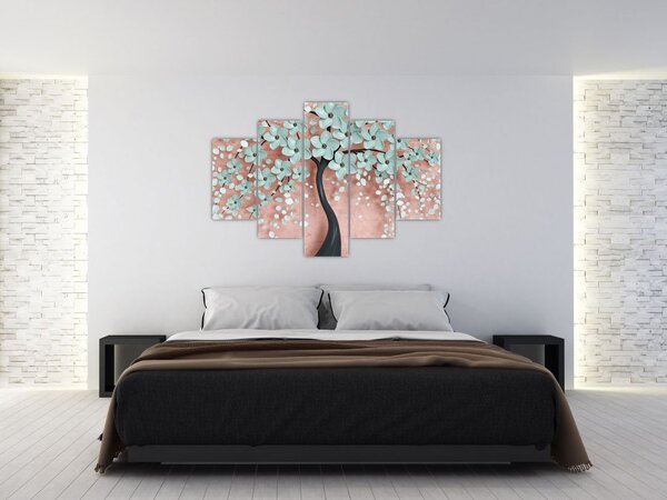 Tablou - Flori albastre în pastel (150x105 cm)
