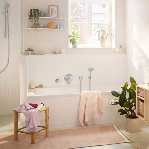 Baterie cada-dus Hansgrohe, Rebris S, cu montaj incastrat, crom