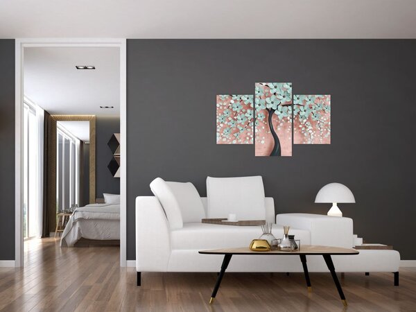 Tablou - Flori albastre în pastel (90x60 cm)
