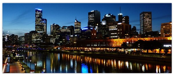 Tablou cu noaptea în Melbourne (120x50 cm)
