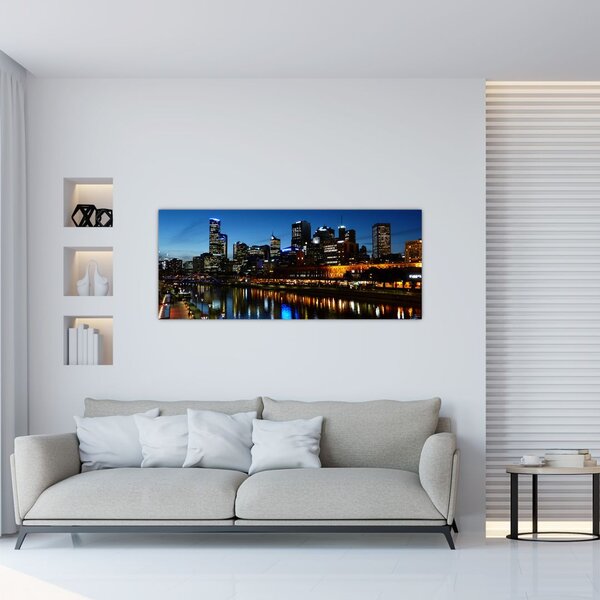 Tablou cu noaptea în Melbourne (120x50 cm)