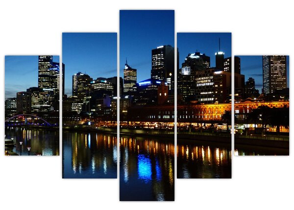 Tablou cu noaptea în Melbourne (150x105 cm)