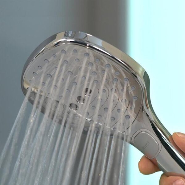Para de dus Hansgrohe, Raindance Select E 120, cu 3 jeturi, crom