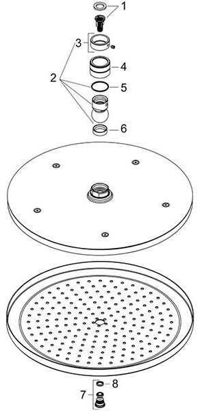 Palarie de dus fix, Hansgrohe, Croma 280, Negru mat