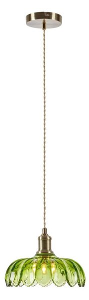Markslöjd KURAGE 109177 - Pendul suspendat pe cablu, 1xE27/40W/230V, alamă/verde fumuriu