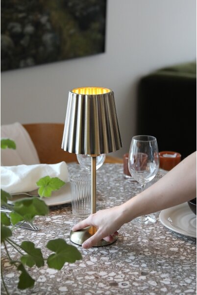 Markslöjd 109127 - Lampă de birou LED reîncărcabilă dimmabilă CELIA 1xE14/2W/2000 mAh alamă