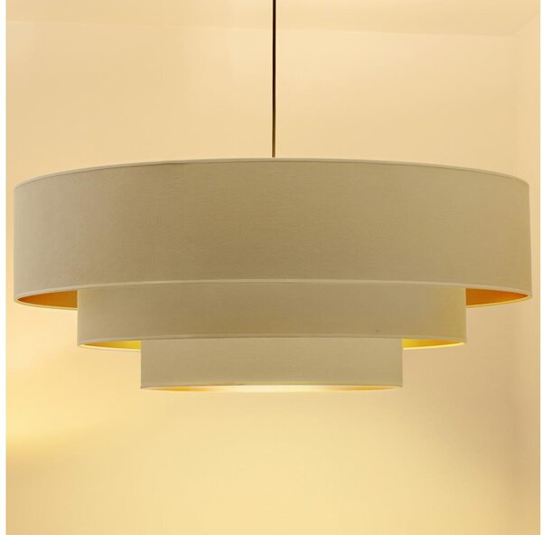 Brilagi - Lustră suspendată pe cablu LUNETA 3xE27/60W/230V, diam. 80 cm, crem/auriu