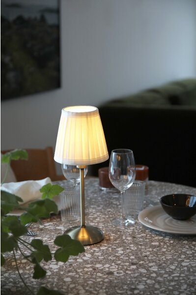 Markslöjd 109126 - Lampă de masă LED reîncărcabilă, reglabilă, ANNO 1xE14/2W/2000 mAh, alb/alamă
