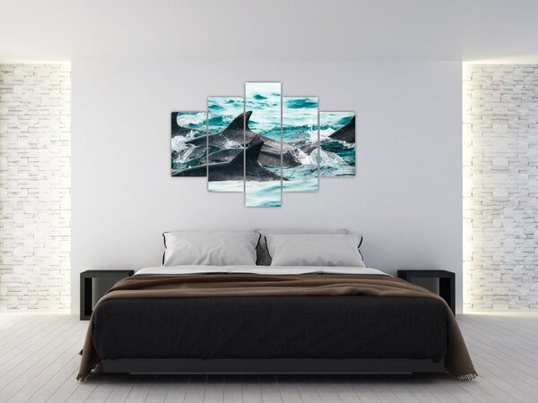 Tablou - Delfini în ocean (150x105 cm)