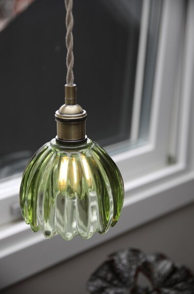 Markslöjd 109138 - Pendul pe cablu GOTA 1xE14/40W/230V verde fumuriu/alamă