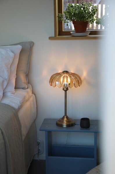Markslöjd 109180 - Lampă de masă KURAGE 1xE27/60W/230V alamă/bej fumuriu