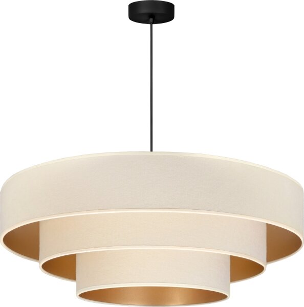 Brilagi - Lustră suspendată pe cablu LUNETA 3xE27/60W/230V, diam. 80 cm, crem/auriu