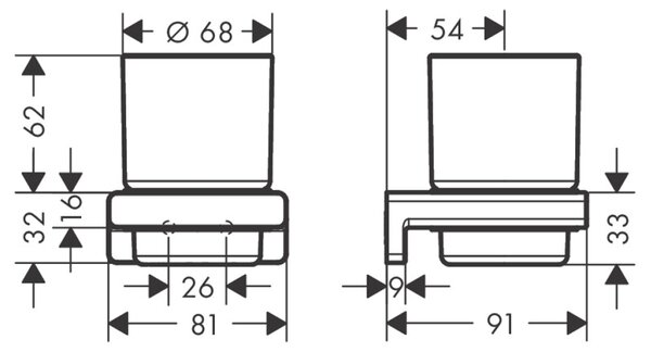Portpahar, Hansgrohe, AddStoris, negru mat