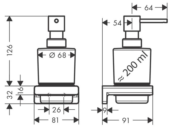Dozator sapun, Hansgrohe, AddStoris, crom