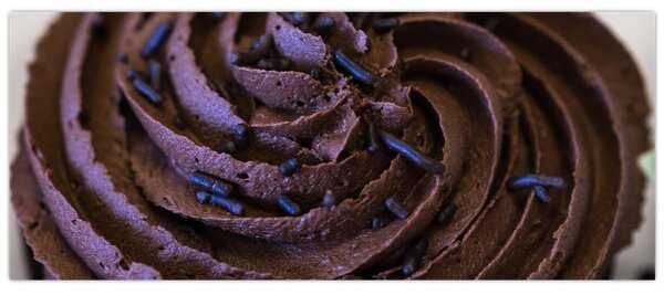 Tablou - Cupcake din ciocolată (120x50 cm)