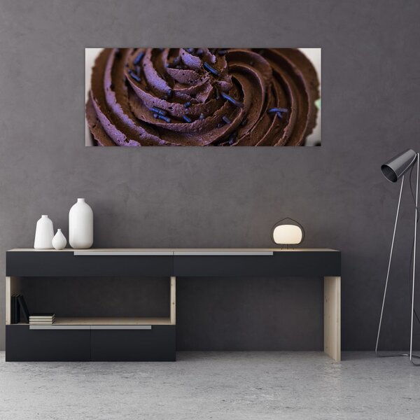 Tablou - Cupcake din ciocolată (120x50 cm)