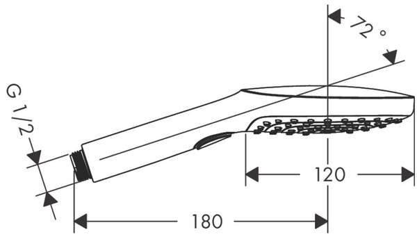 Para de dus, Hansgrohe, Raindance Select E 120, 3 jeturi, negru mat