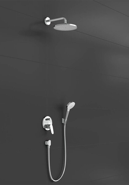Set dus Hansgrohe, Crometta S, baterie dus incastrata, crom