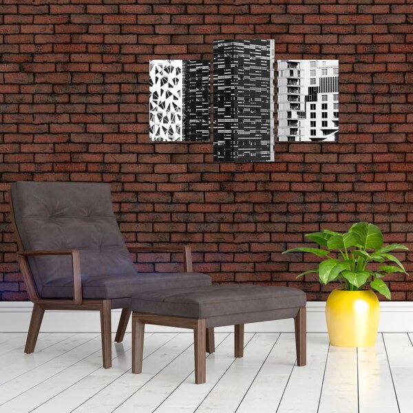 Tablou cu arhitectura alb neagră (90x60 cm)