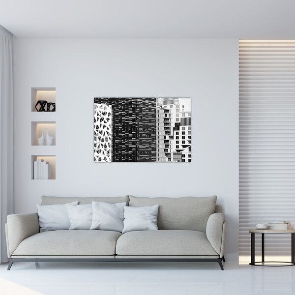 Tablou cu arhitectura alb neagră (90x60 cm)