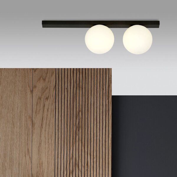 Emibig Fit lampă de tavan 2x10 W negru-opal 1124/2