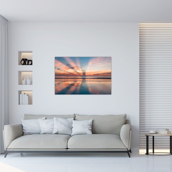 Tablou cu razele solare deasupra plajei Dayton (90x60 cm)