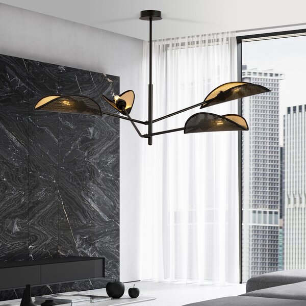 Emibig Vene lampă de tavan 4x10 W negru-auriu 1158/4