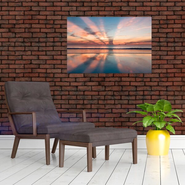 Tablou cu razele solare deasupra plajei Dayton (90x60 cm)