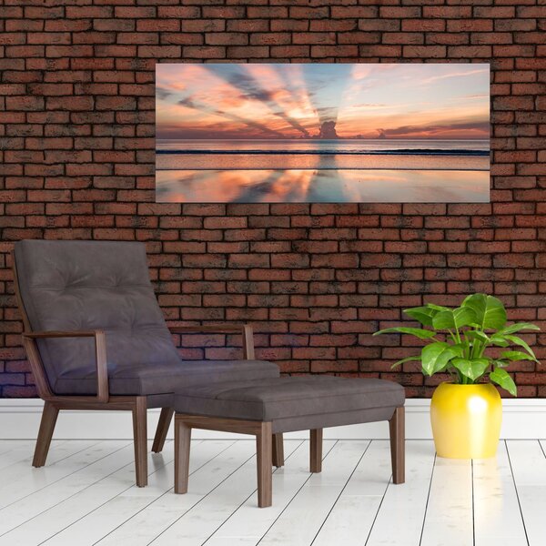 Tablou cu razele solare deasupra plajei Dayton (120x50 cm)